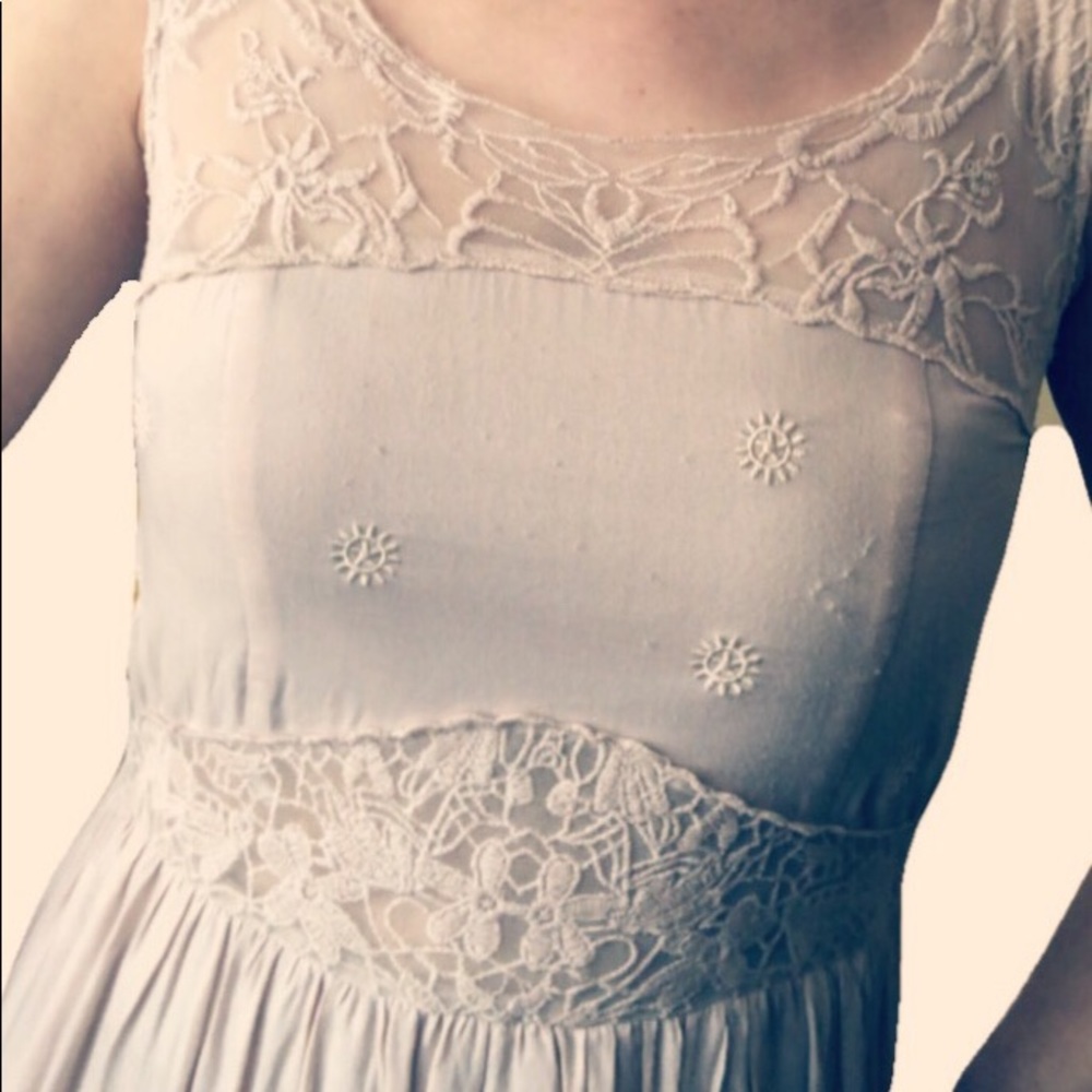 ARA Embroidered Lace Panel Dress